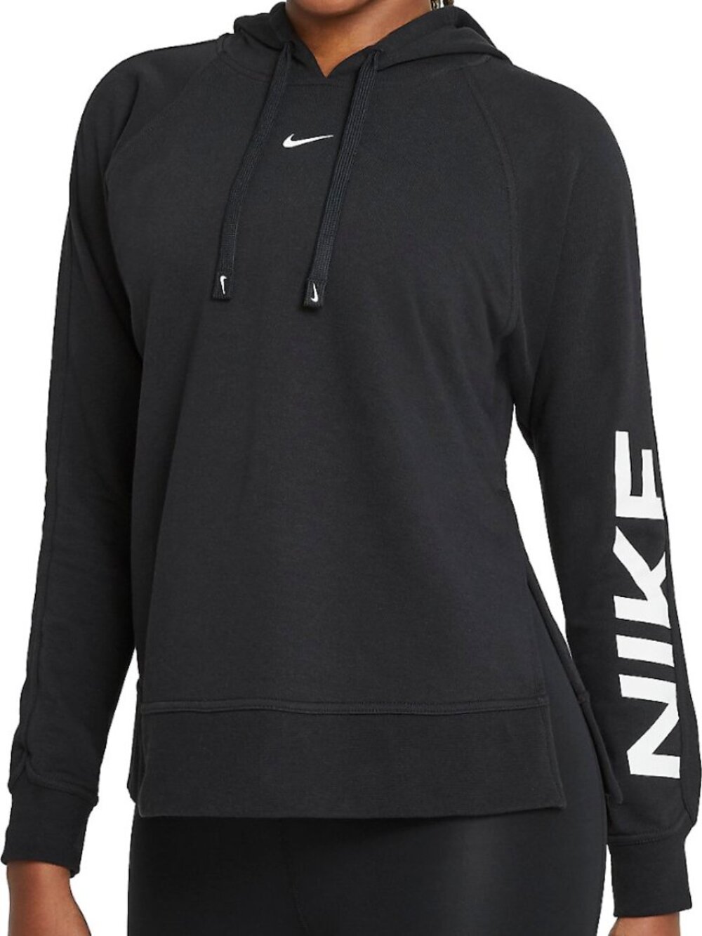 Nike Women's Black Dri-FIT Get Pullover Graphic Training Pullover Hoodie Size S